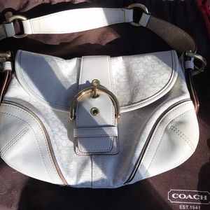 Coach Purse cream and gold coloring